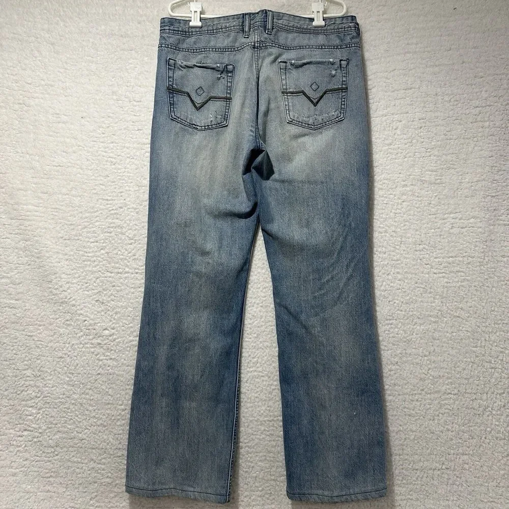 Diesel Industries Zathan VTG Men's Light Wash Button Fly Jeans Actual Size 38X31
